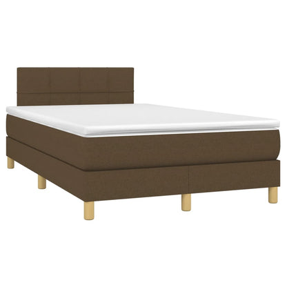 Giroletto a Molle con Materasso Marrone Scuro 120x190cm Tessuto
