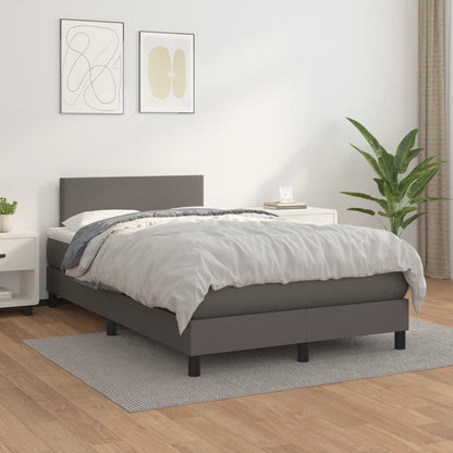 Giroletto a Molle con Materasso Grigio 120x190 cm in Similpelle