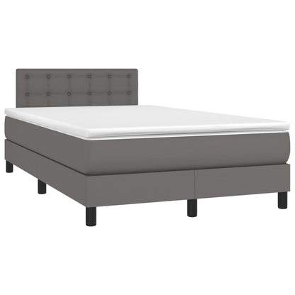 Giroletto a Molle con Materasso Grigio 120x190 cm in Similpelle