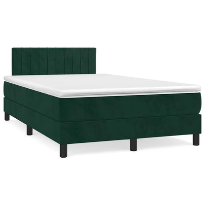 Giroletto a Molle con Materasso Verde Scuro 120x190 cm Velluto