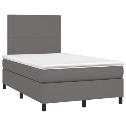 Giroletto a Molle con Materasso Grigio 120x190 cm in Similpelle
