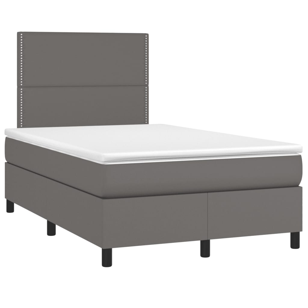 Giroletto a Molle con Materasso Grigio 120x190 cm in Similpelle
