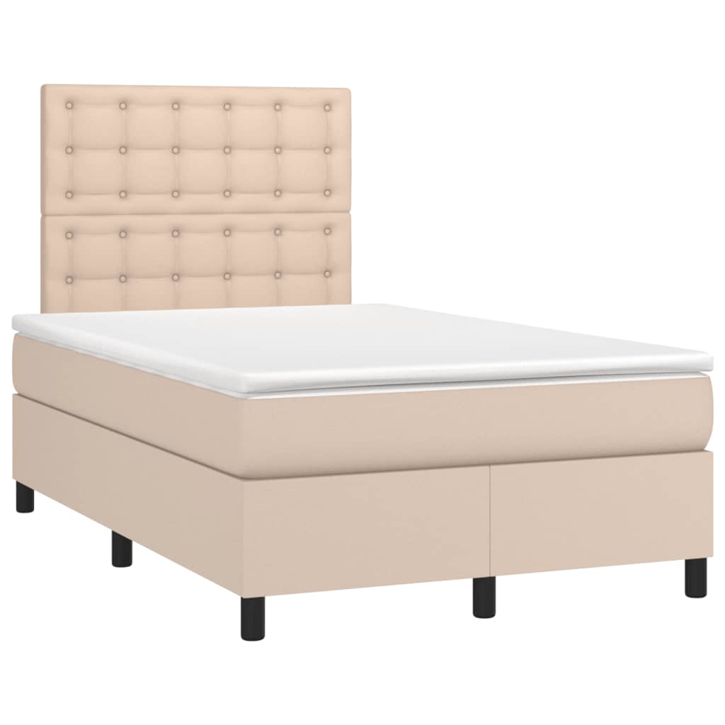 Giroletto a Molle con Materasso Cappuccino 120x190cm Similpelle