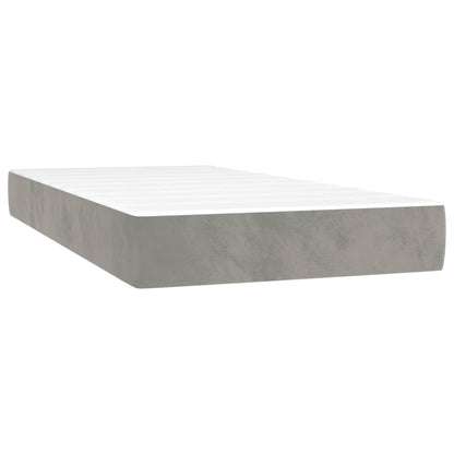 Giroletto a Molle con Materasso Grigio Chiaro 120x190cm Velluto