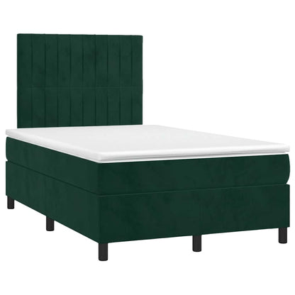 Giroletto a Molle con Materasso Verde Scuro 120x190 cm Velluto