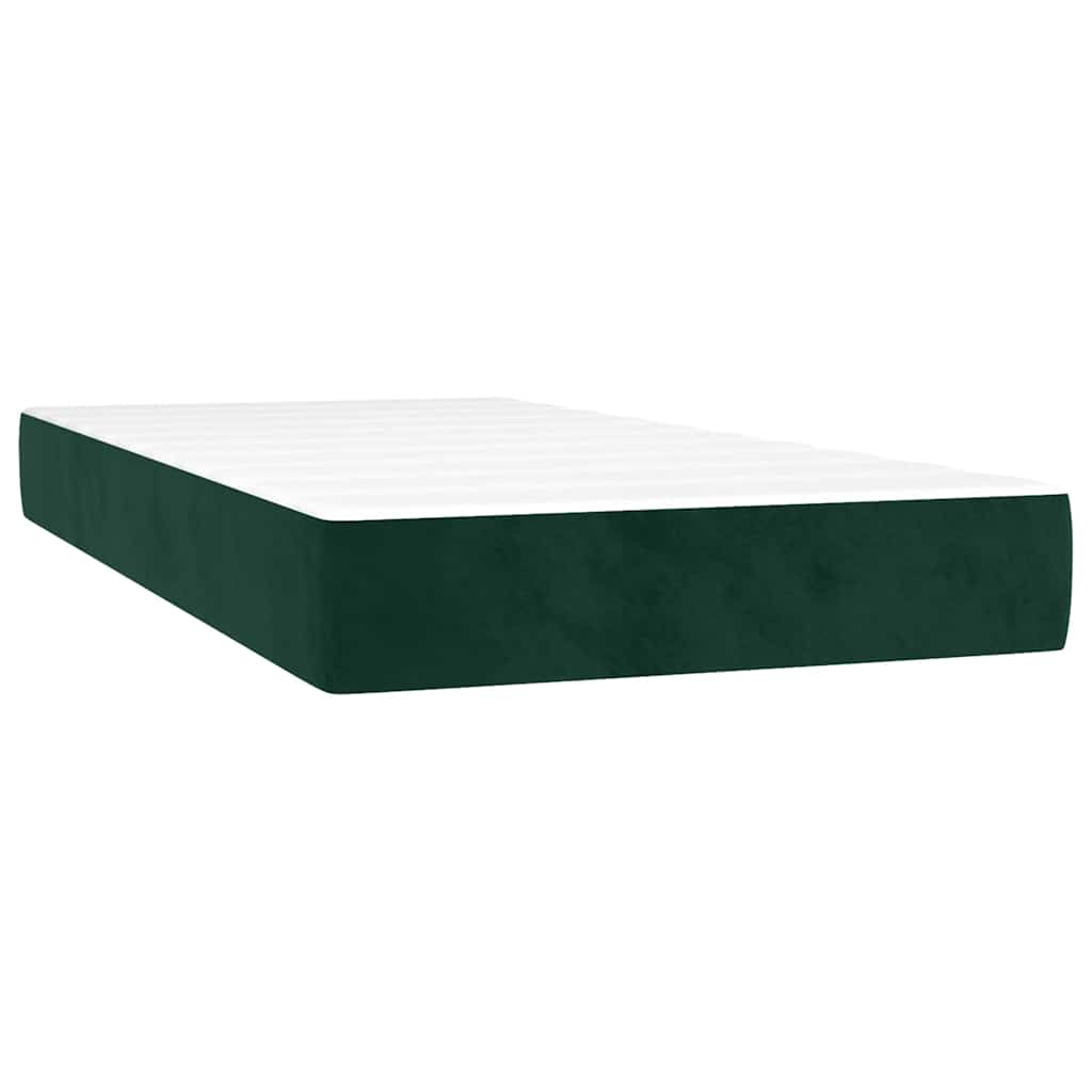 Giroletto a Molle con Materasso Verde Scuro 120x190 cm Velluto