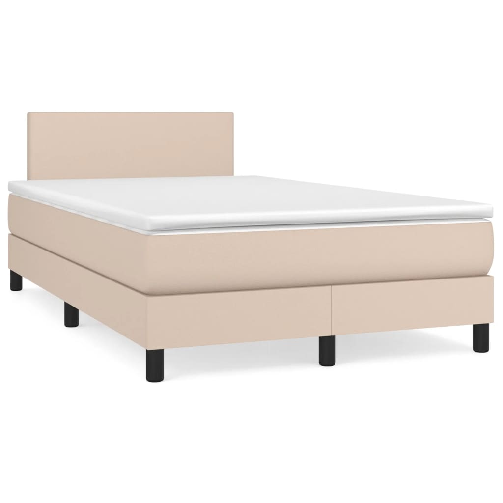 Giroletto Molle Materasso e LED Cappuccino 120x190cm Similpelle