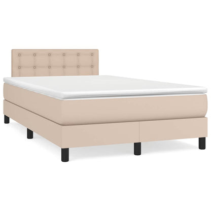 Giroletto Molle Materasso e LED Cappuccino 120x190cm Similpelle