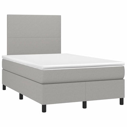 Letto a Molle Materasso e LED Grigio Chiaro 120x190 cm Tessuto