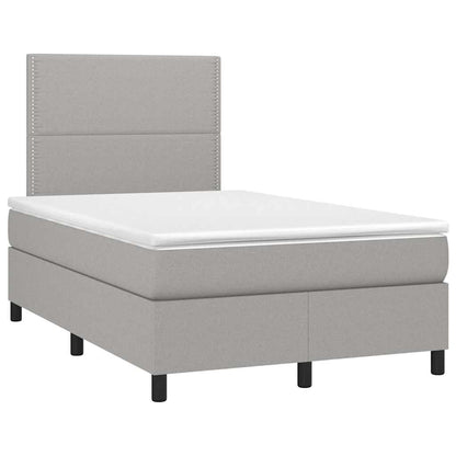 Letto a Molle Materasso e LED Grigio Chiaro 120x190 cm Tessuto
