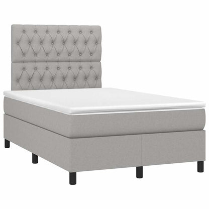 Letto a Molle Materasso e LED Grigio Chiaro 120x190 cm Tessuto