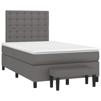 Giroletto a Molle con Materasso Grigio 120x190 cm in Similpelle