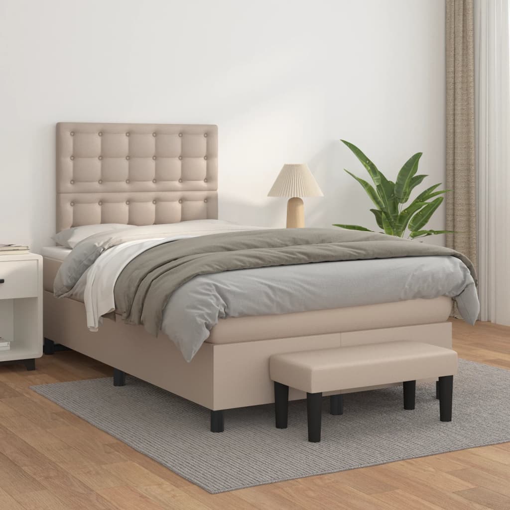 Giroletto a Molle con Materasso Cappuccino 120x190cm Similpelle