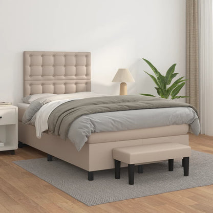 Giroletto a Molle con Materasso Cappuccino 120x190cm Similpelle