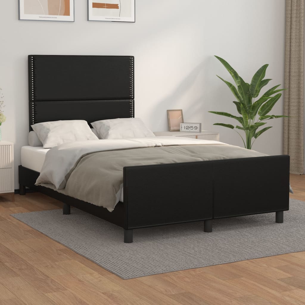 Giroletto senza Materasso Nero 120x190 cm Similpelle