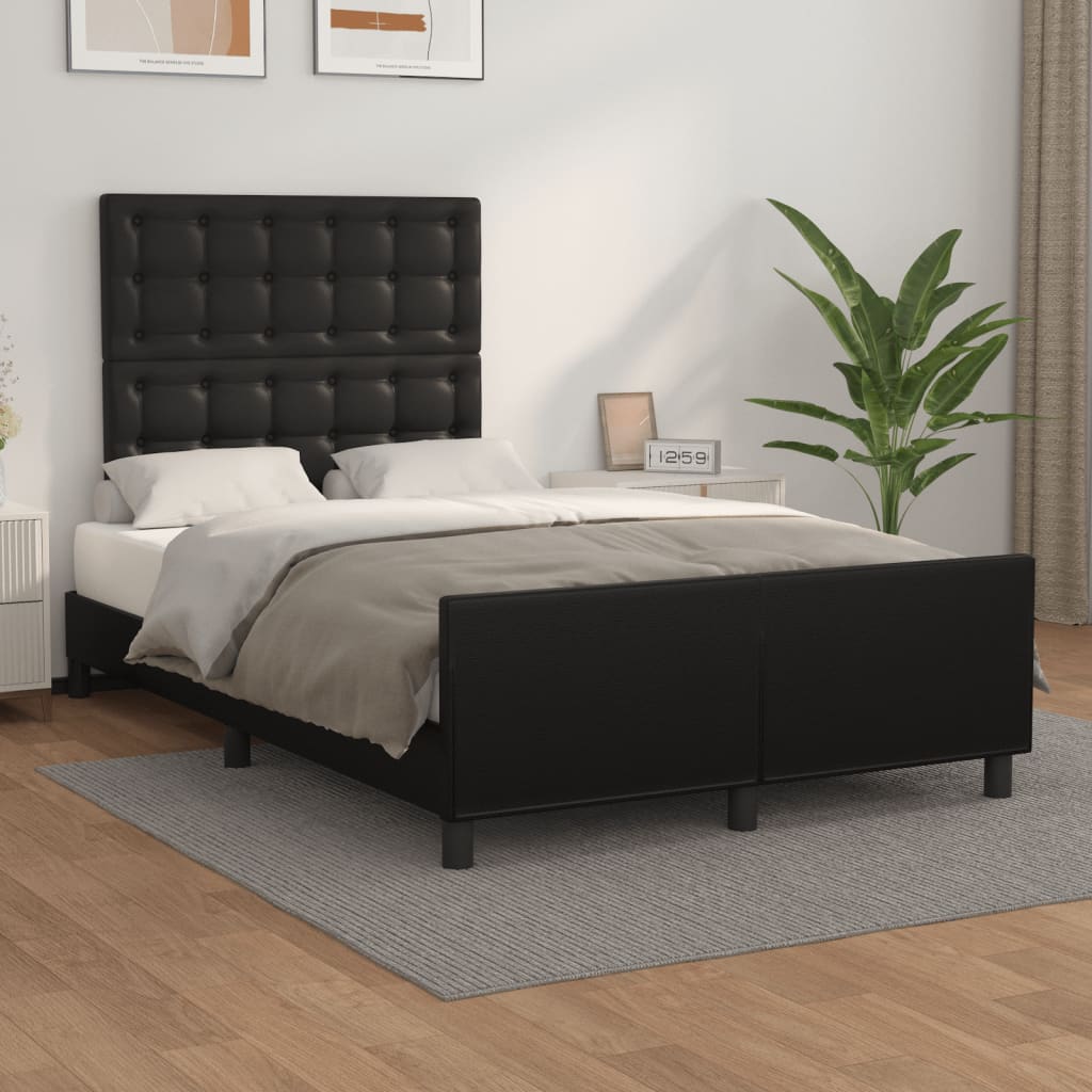 Giroletto senza Materasso Nero 120x190 cm Similpelle