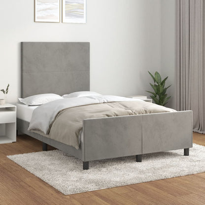 Giroletto senza Materasso Grigio Chiaro 120x190 cm Velluto