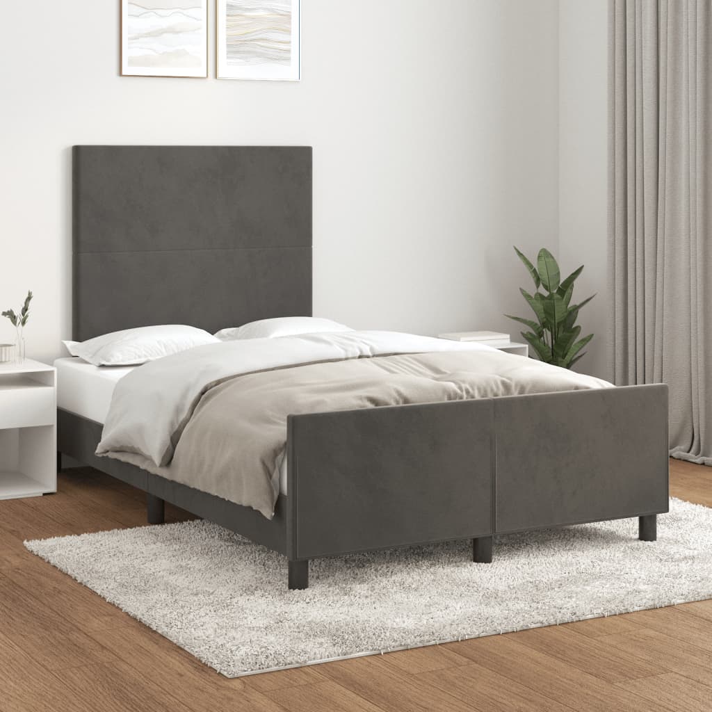 Giroletto senza Materasso Grigio Scuro 120x190 cm Velluto