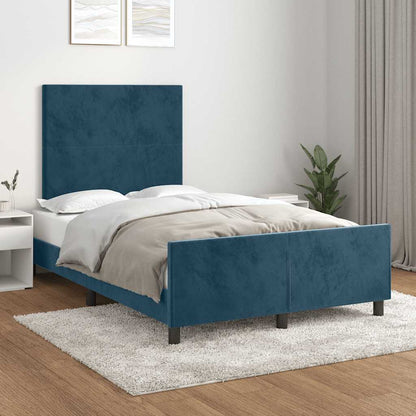 Giroletto senza Materasso Blu Scuro 120x190 cm Velluto