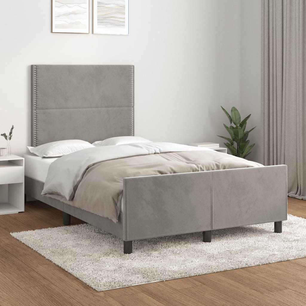 Giroletto senza Materasso Grigio Chiaro 120x190 cm Velluto