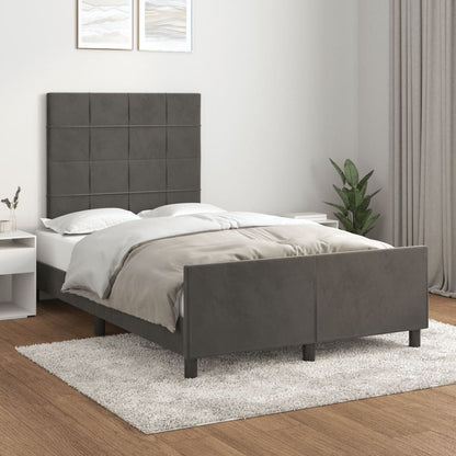Giroletto senza Materasso Grigio Scuro 120x190 cm Velluto