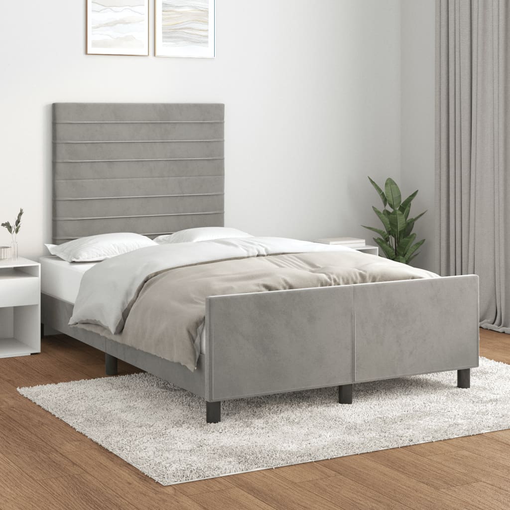 Giroletto senza Materasso Grigio Chiaro 120x190 cm Velluto