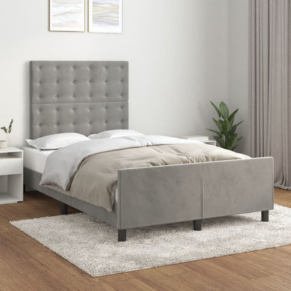 Giroletto senza Materasso Grigio Chiaro 120x190 cm Velluto