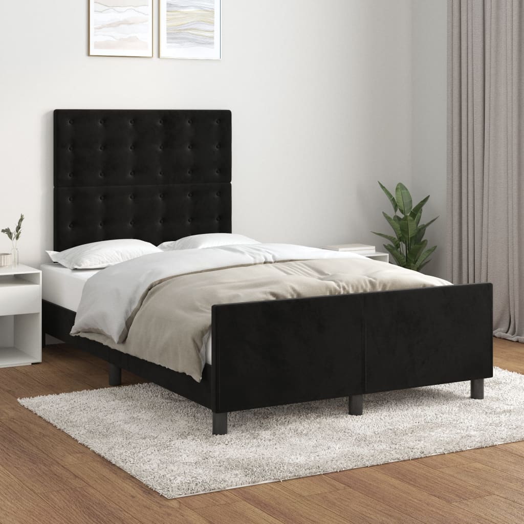 Giroletto senza Materasso Nero 120x190 cm Velluto