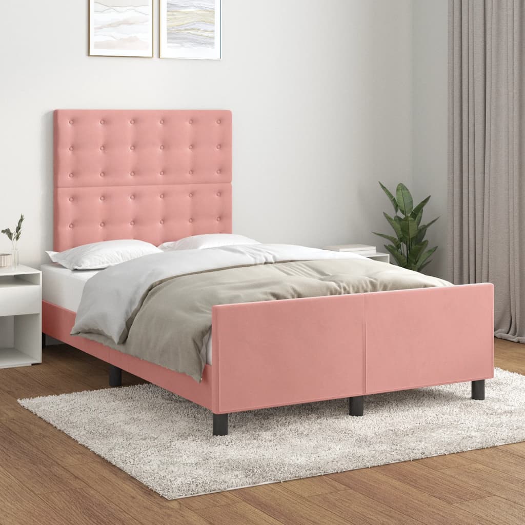 Giroletto senza Materasso Rosa 120x190 cm Velluto