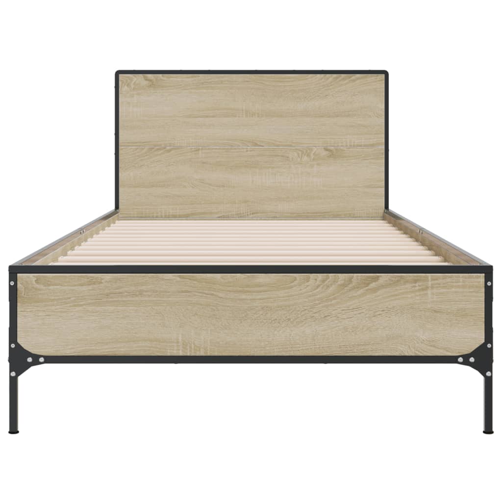 Giroletto Rovere Sonoma 90x200 cm Legno Multistrato e Metallo