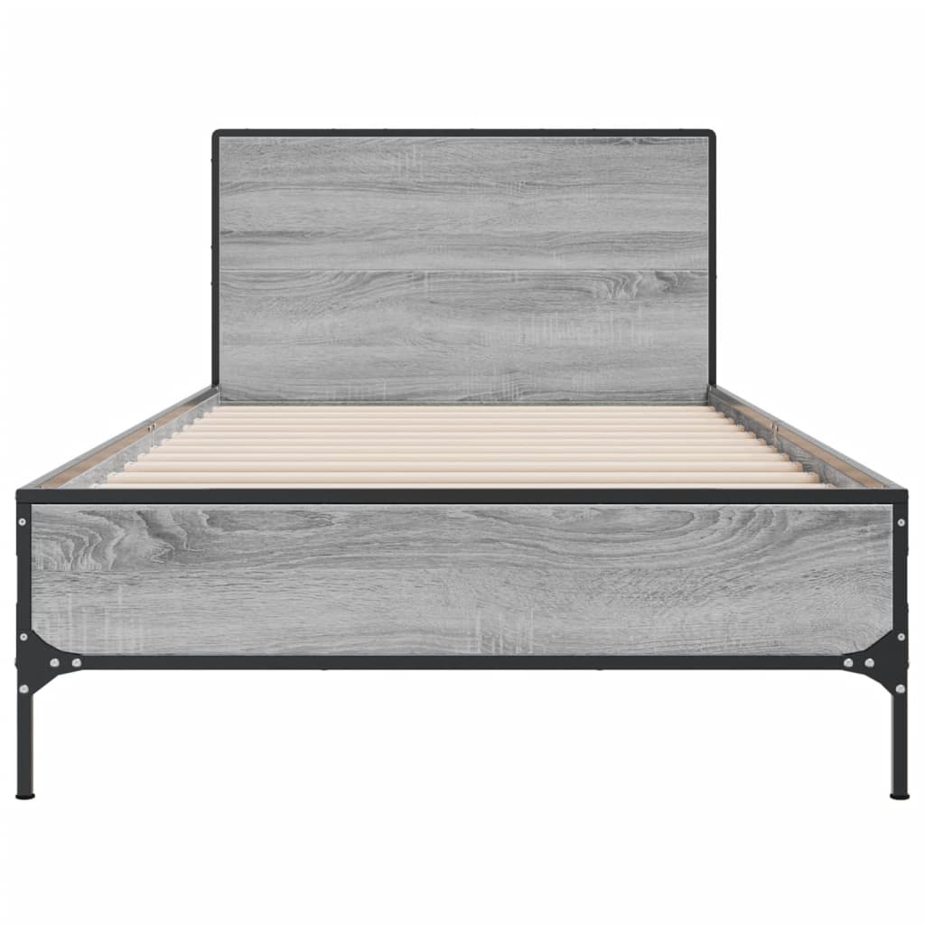 Giroletto Grigio Sonoma 90x200 cm Legno Multistrato e Metallo
