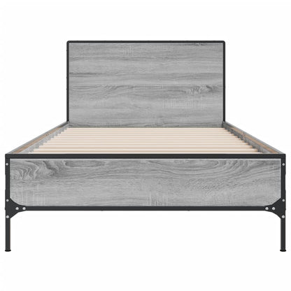 Giroletto Grigio Sonoma 90x200 cm Legno Multistrato e Metallo