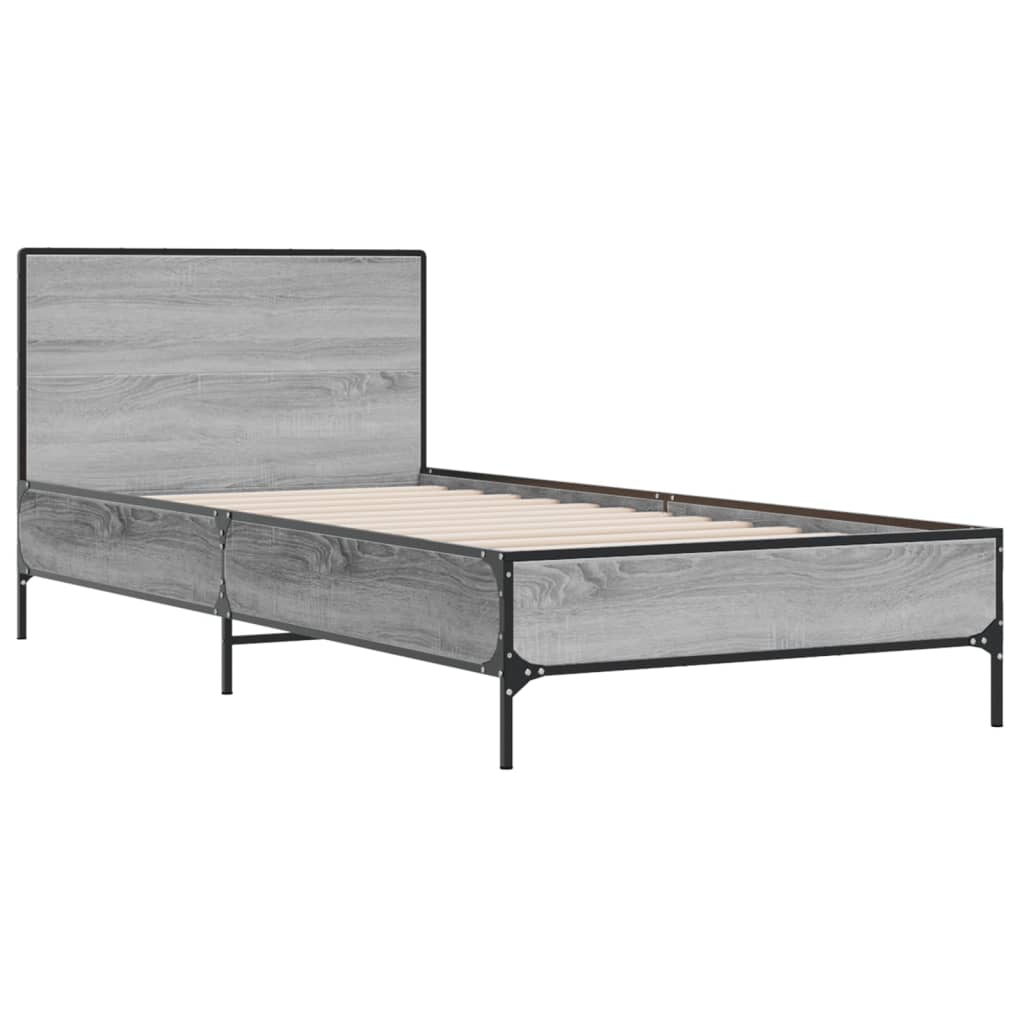 Giroletto Grigio Sonoma 100x200 cm Legno Multistrato e Metallo
