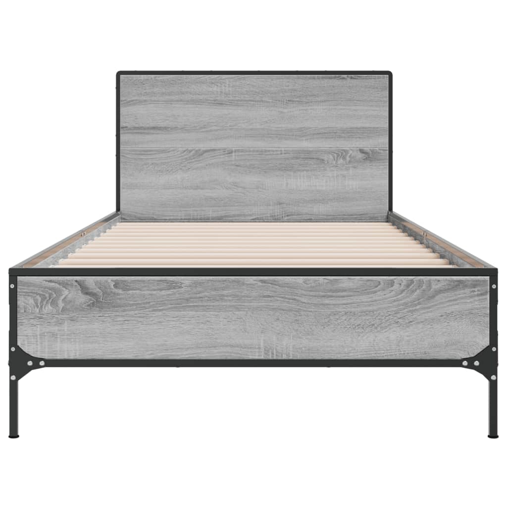 Giroletto Grigio Sonoma 100x200 cm Legno Multistrato e Metallo