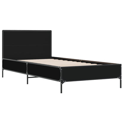 Giroletto Nero 75x190 cm in Legno Multistrato e Metallo