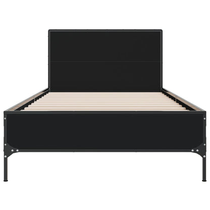 Giroletto Nero 75x190 cm in Legno Multistrato e Metallo