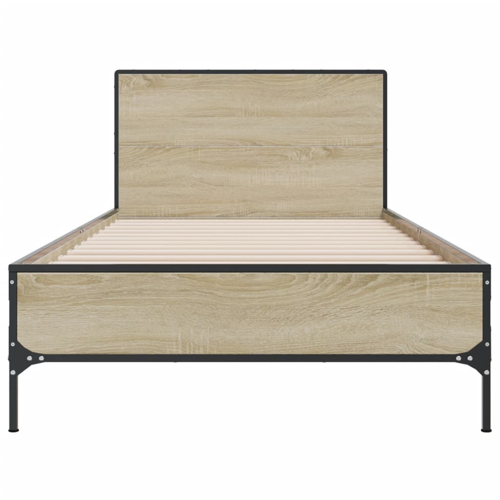 Giroletto Rovere Sonoma 90x190cm in Legno Multistrato e Metallo