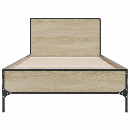 Giroletto Rovere Sonoma 90x190cm in Legno Multistrato e Metallo