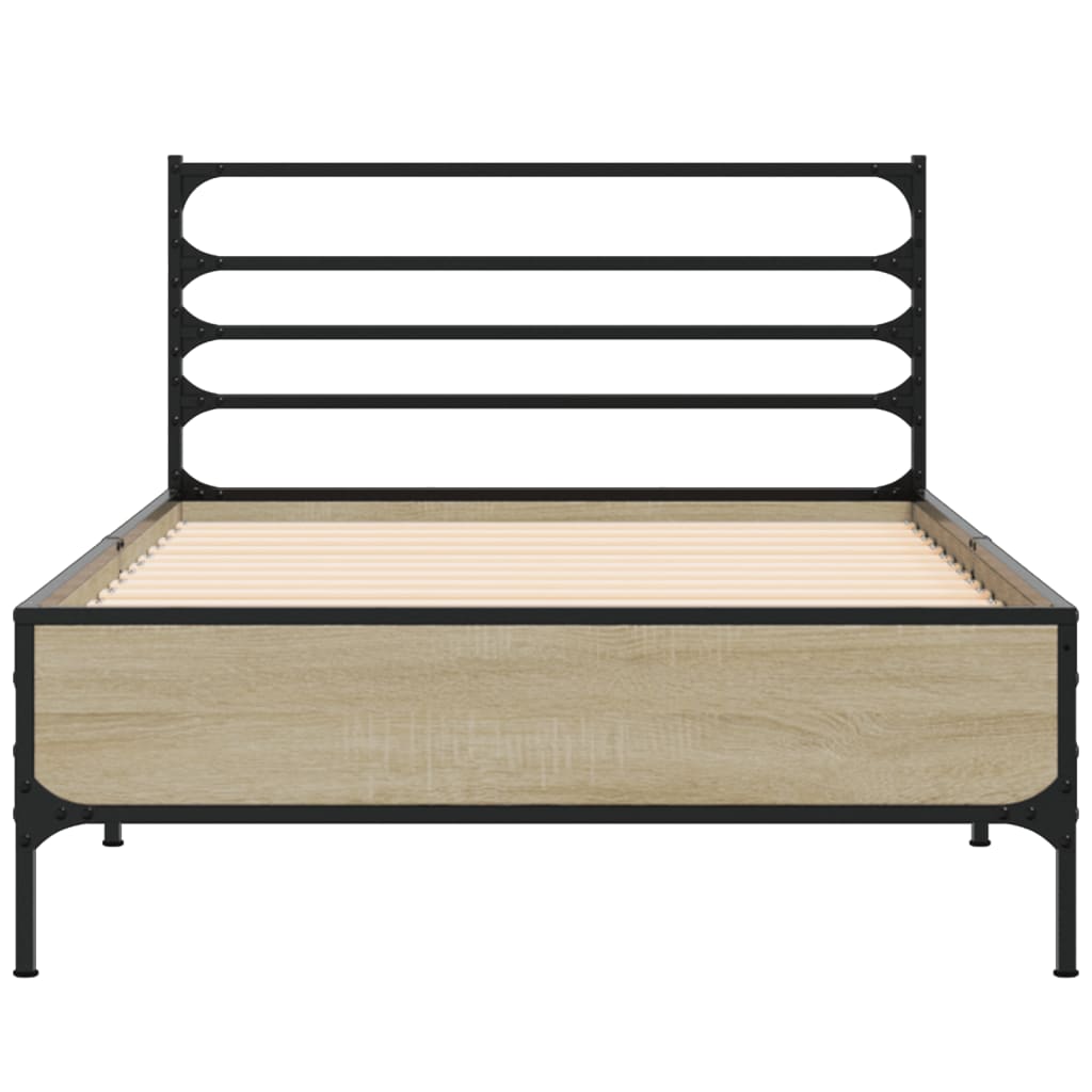 Giroletto Rovere Sonoma 90x200 cm Legno Multistrato e Metallo