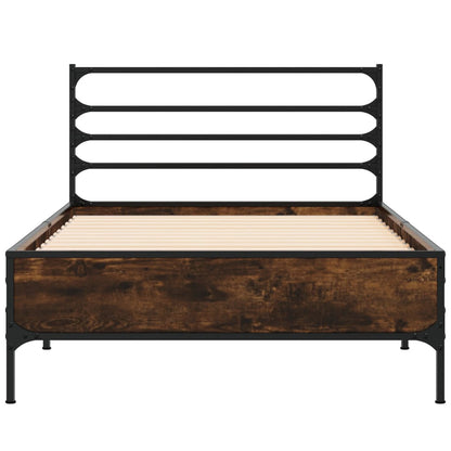 Giroletto Rovere Fumo 90x200 cm in Legno Multistrato e Metallo