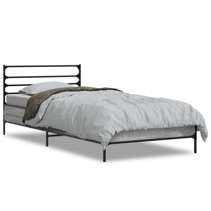 Giroletto Grigio Sonoma 90x200 cm Legno Multistrato e Metallo