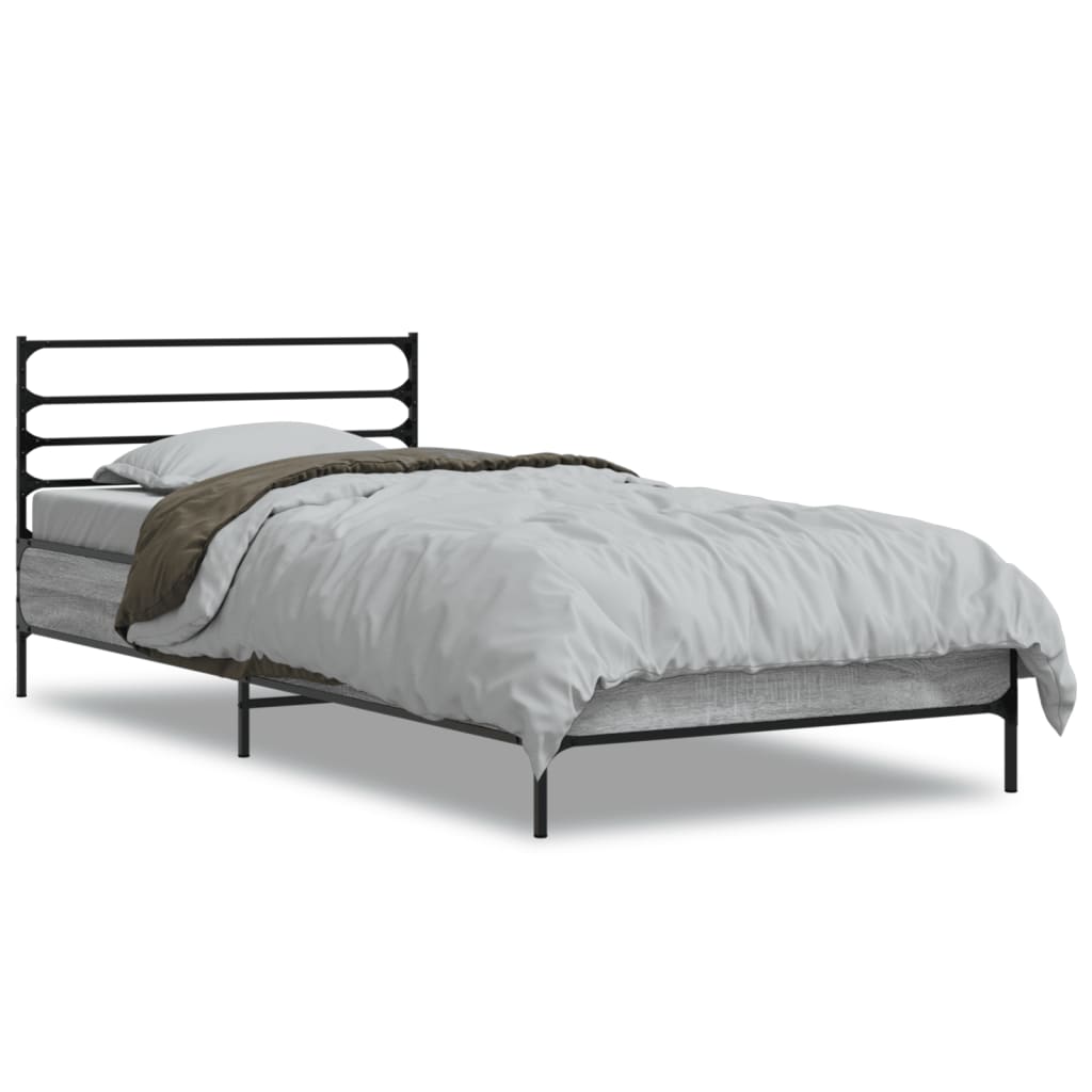 Giroletto Grigio Sonoma 100x200 cm Legno Multistrato e Metallo
