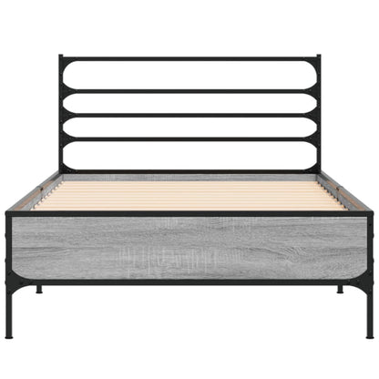 Giroletto Grigio Sonoma 100x200 cm Legno Multistrato e Metallo