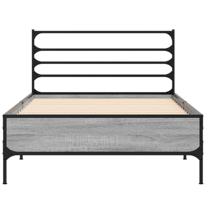 Giroletto Grigio Sonoma 75x190cm in Legno Multistrato e Metallo