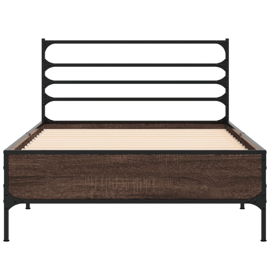 Giroletto Rovere Marrone 90x190 cm Legno Multistrato e Metallo