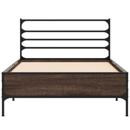 Giroletto Rovere Marrone 90x190 cm Legno Multistrato e Metallo