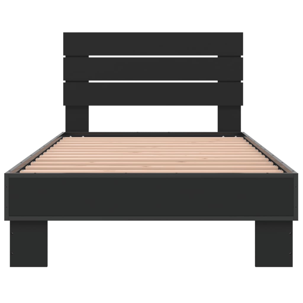 Giroletto Nero 100x200 cm in Legno Multistrato e Metallo