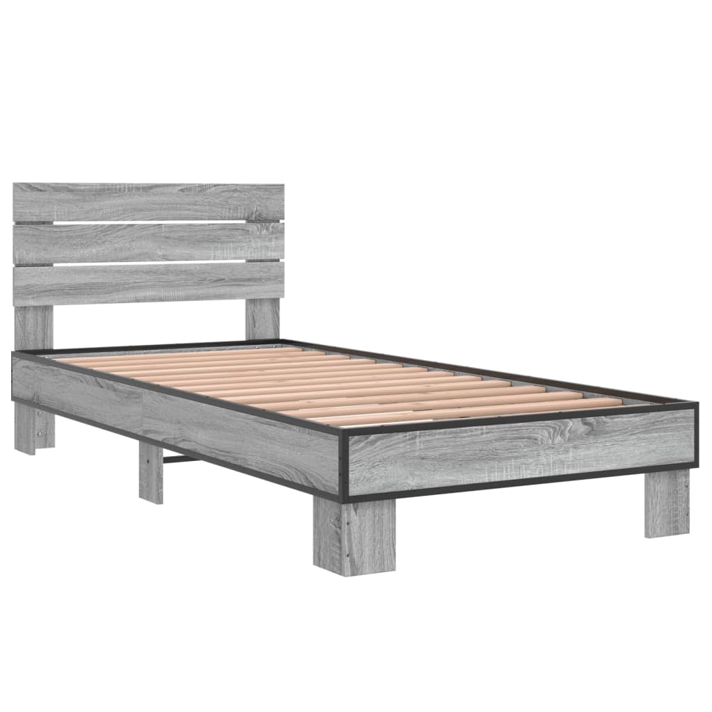 Giroletto Grigio Sonoma 100x200 cm Legno Multistrato e Metallo