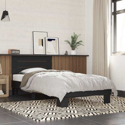 Giroletto Nero 90x200 cm in Legno Multistrato e Metallo