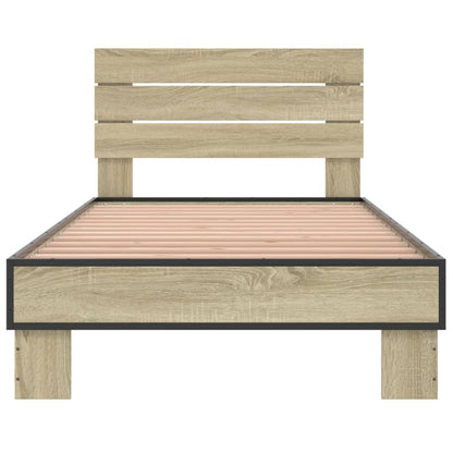 Giroletto Rovere Sonoma 90x200 cm Legno Multistrato e Metallo